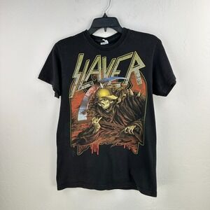 VTG Slayer T-shirt Mens S Black Delta Tag Skull‎ Reaper Helmet Grunge Punk Band